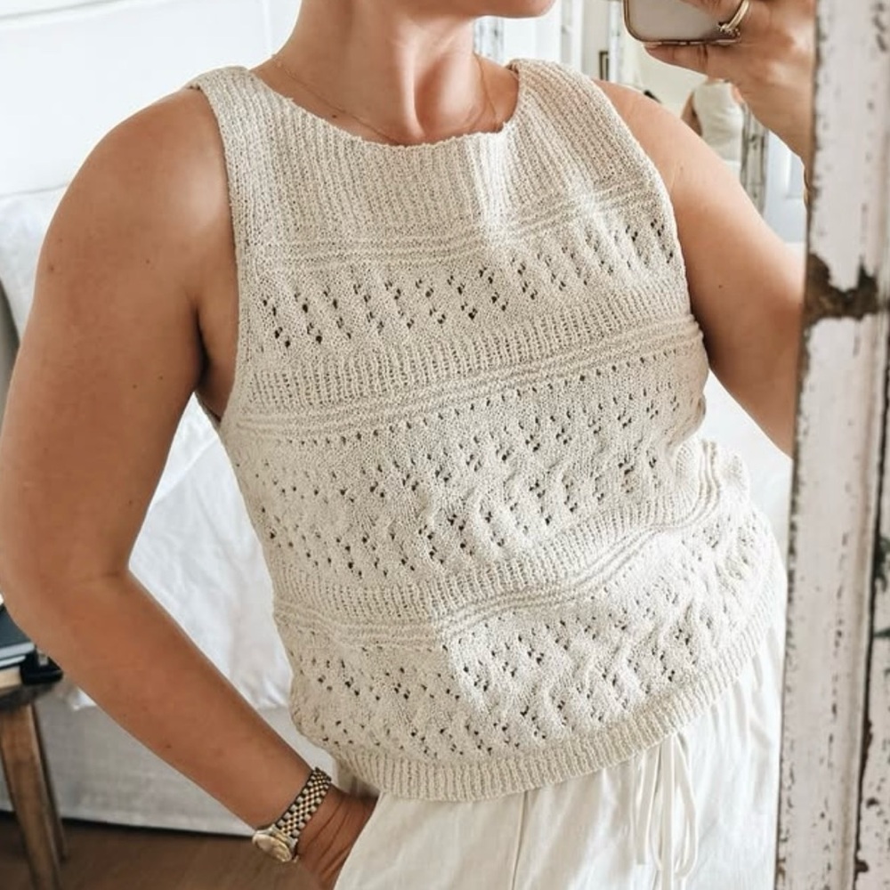 Carly Jean Los Angeles Cream Sweater Tank